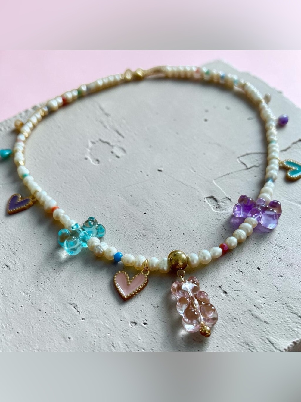 Freshwater pearl Haribo Gummy Bear Necklace
